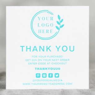 Logo Thank You Order Insert Social Media Branding