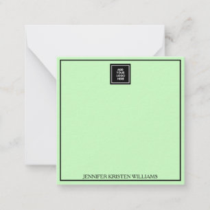 Logo Thin Border Personalised light Green Elegant  Card