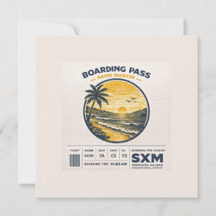 Logo Trip Saint Martin SXM Vintage Holiday Card