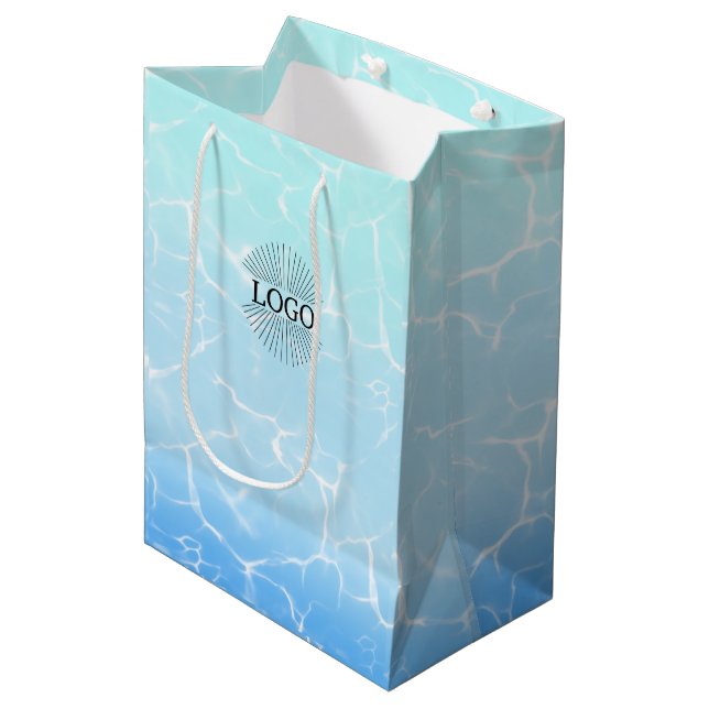 Logo Tropical Water Medium Gift Bag (Front Angled)