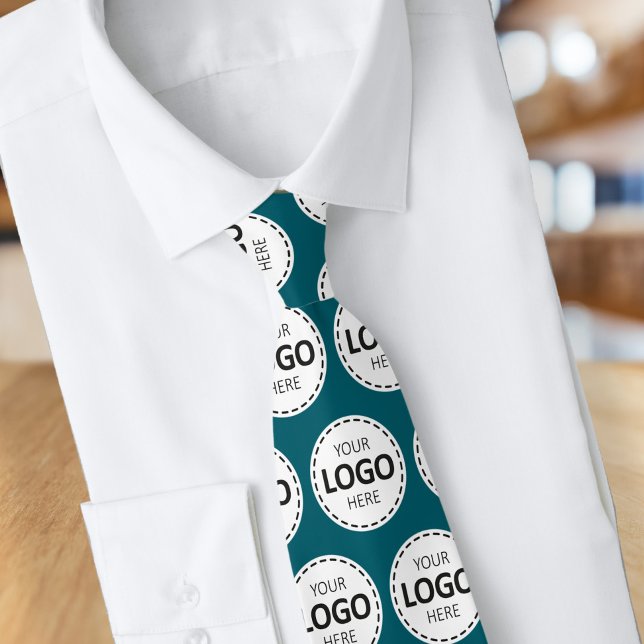 Logo Upload Custom Business Teal Neck Tie (Creator Uploaded)