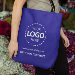 Logo Upload Marketing Blue Tote Bag