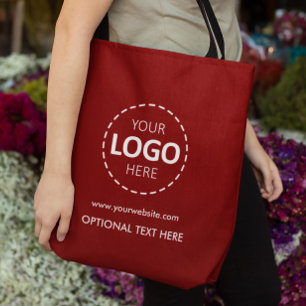 Logo Upload Marketing Burgundy Tote Bag