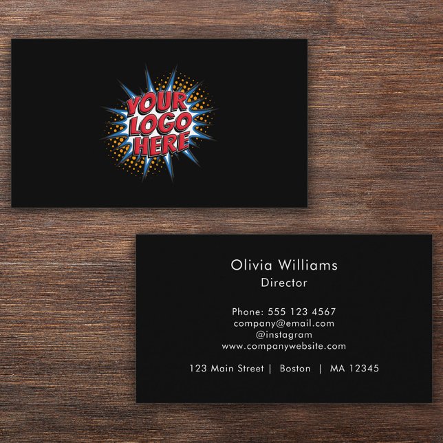 Logo Upload Modern Simple  Business Card (Creator Uploaded)