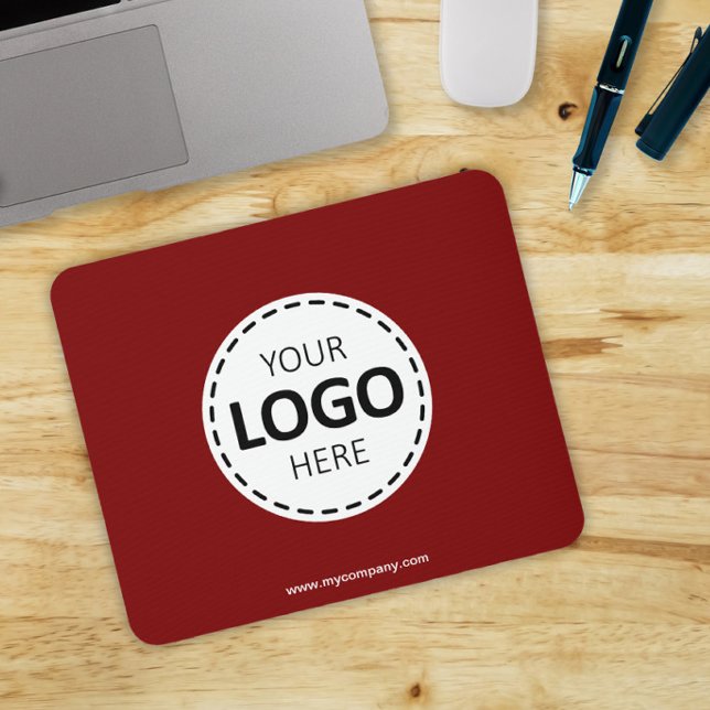 Logo Upload Modern Simple Red Mouse Pad (Creator Uploaded)