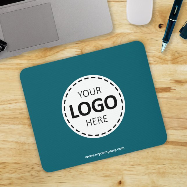 Logo Upload Modern Simple Teal Mouse Pad (Creator Uploaded)