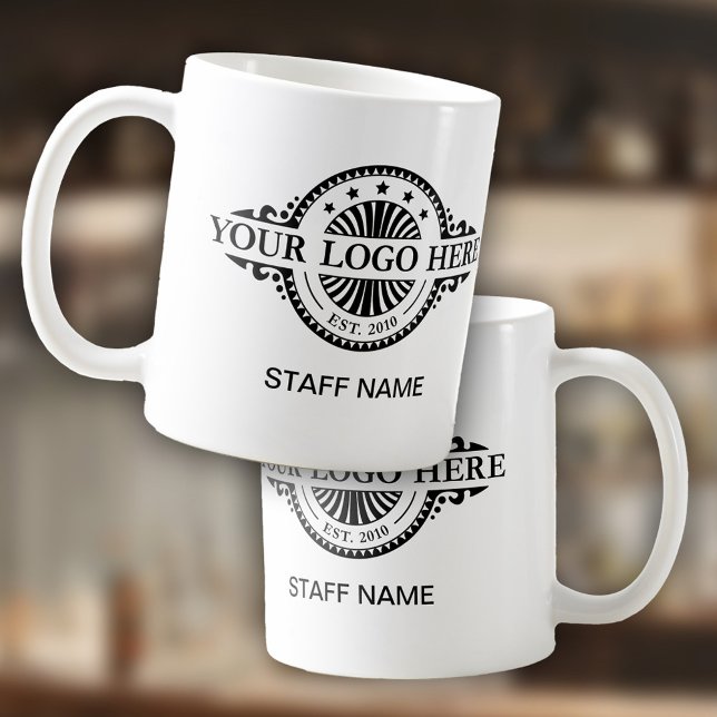 Logo Upload, Staff Name, Professional Buisness Coffee Mug (Creator Uploaded)