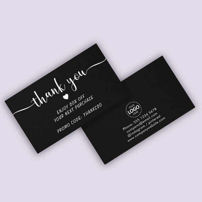 Logo Upload Thank You Discount Business Card (Creator Uploaded)