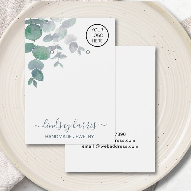 Logo Watercolor Eucalyptus Earrings Display Card (Creator Uploaded)