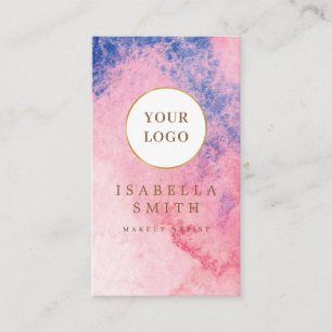 Logo Watercolor Modern Girly Business Card