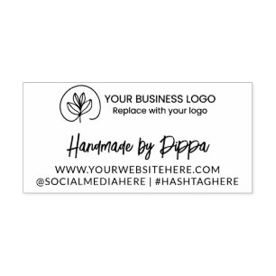 Logo & Website - Handmade by Your Business Self-inking Stamp