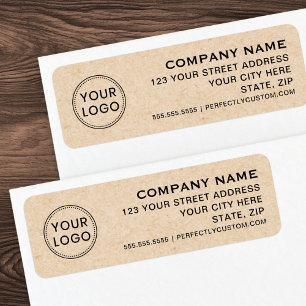 Logo website phone Kraft business return address Label