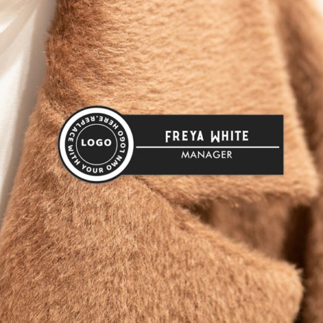 Logo, White Accent, Black Name Tag (Creator Uploaded)