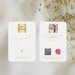 Logo white gold earring jewellery photo QR display