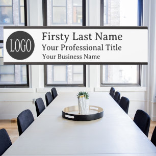 Logo White Office Door Sign Signs  Name Plate