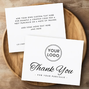 Logo white or any colour elegant thank you card