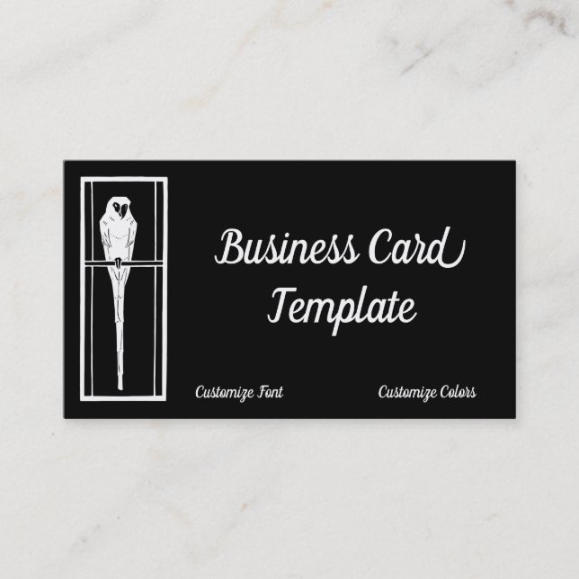 Logo White Parrot Business Card (Front)