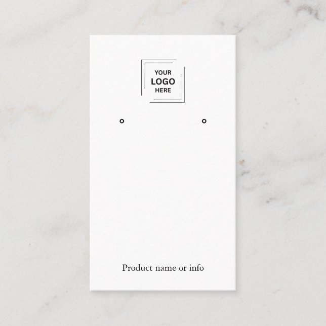 Logo White Stud Earring Jewellery Display Card  (Front)