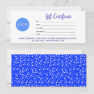 Logo With Elegant Script Business Gift Certificate