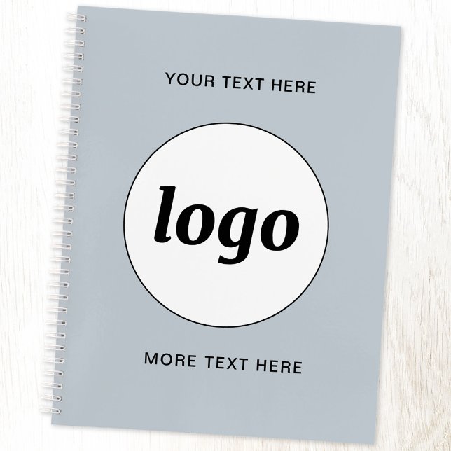 Logo with Text and QR Code Promotional Business Notebook (Logo and custom text professional business promotional notebook)