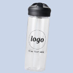 Logo with Text Business Branding Promotional Water Bottle<br><div class="desc">Add your own logo and choice of text to this design.  Remove the text if you prefer.  Minimalist and professional to promote brand loyalty.  Great for employee branding,  or as a promotional product for your clients and customers.</div>