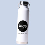 Logo with Text Business Branding Promotional Water Bottle<br><div class="desc">Add your own logo and choice of text to this design.  Remove the text if you prefer.  Minimalist and professional to promote brand loyalty.  Great for employee branding,  or as a promotional product for your clients and customers.</div>