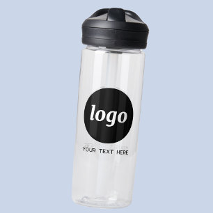 Logo with Text Business Branding Promotional Water Bottle