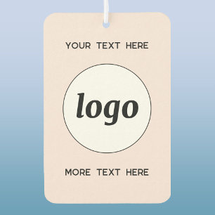 Logo With Text Business Promotional Blush Pink Car Air Freshener