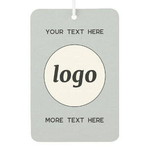 Logo With Text Business Promotional Powder Blue Car Air Freshener