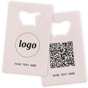Logo With Text QR Code Business Blush Pink