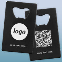 Logo With Text QR Code Business White on Black