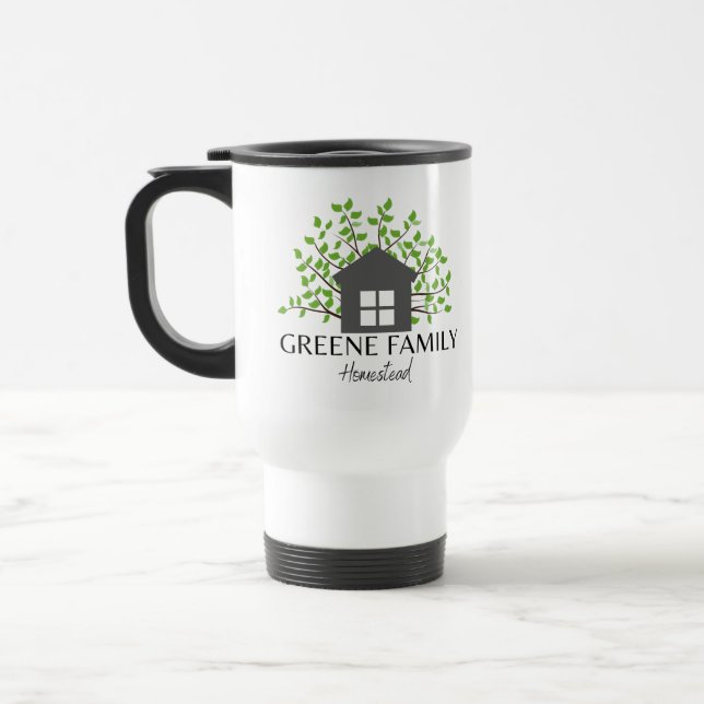 Logo'd Travel Mug with Lid (Left)