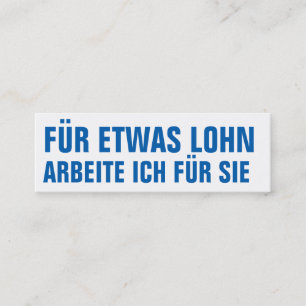 Lohn Arbeiten Karten Mini Business Card