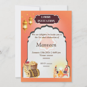 Lohri Invitation- Yellow Invitation
