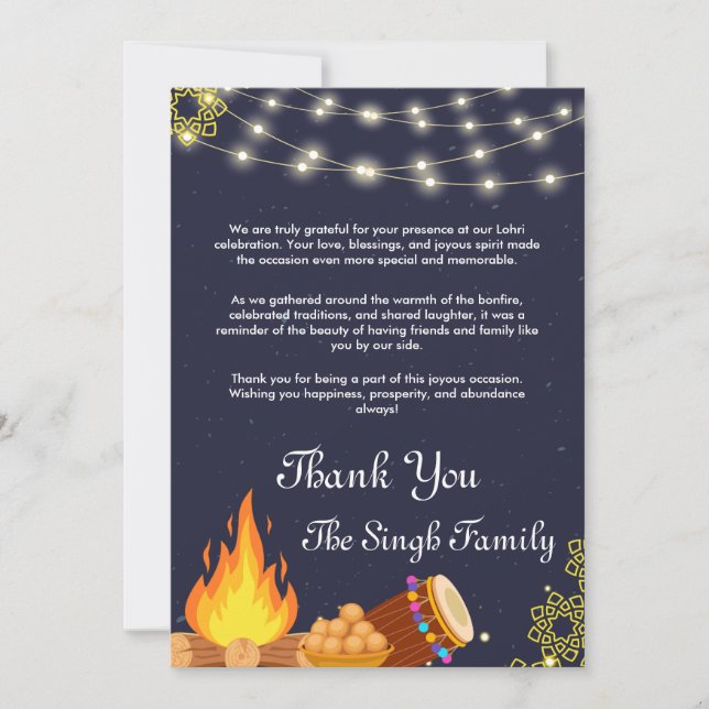 Lohri Thank you card template (Front)