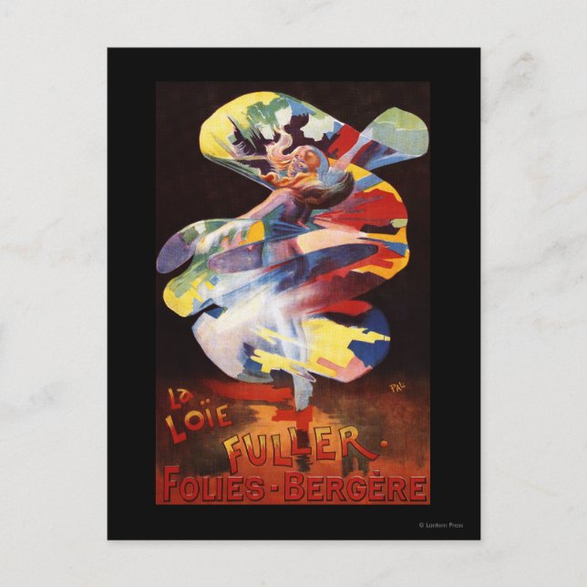 Loie Fuller at Folies-Bergere Theatre Postcard (Front)