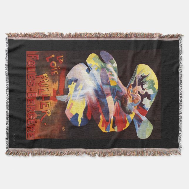 Loie Fuller at Folies-Bergere Theatre Throw Blanket (Front)