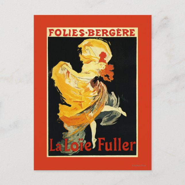 Loie Fuller at the Folies-Bergere Theatre Postcard (Front)