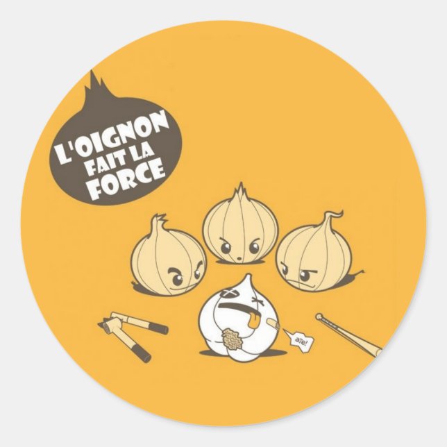 L'oignon fait la force classic round sticker (Front)