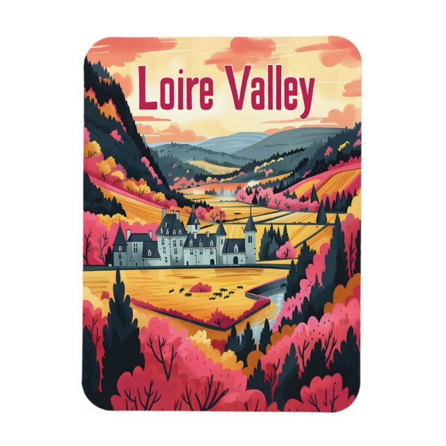 Loire Valley France vintage art Magnet (Vertical)