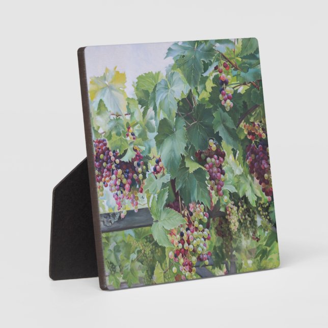 Loire Valley Vineyard – French Grape Painting Plaque (Front)