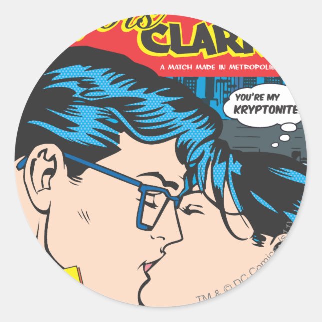 Lois and Clark Comic Classic Round Sticker (Front)