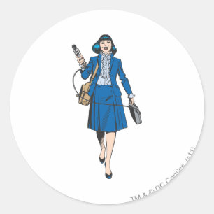 Lois Lane with Microphone Classic Round Sticker