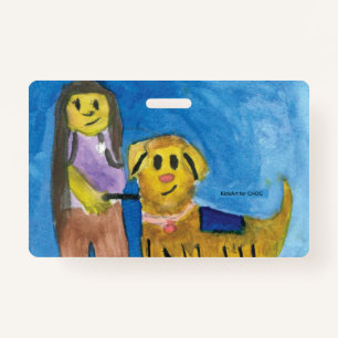 Lois the therapy dog - KidsArt for CHOC ID Badge