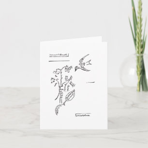 L'oiseau et le bouquet, by Apollinaire  Note Card