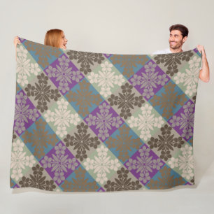 Lokanui hawaiian quilt plumeria fleece blanket