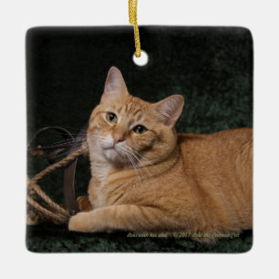 Loki with sled ceramic tree decoration