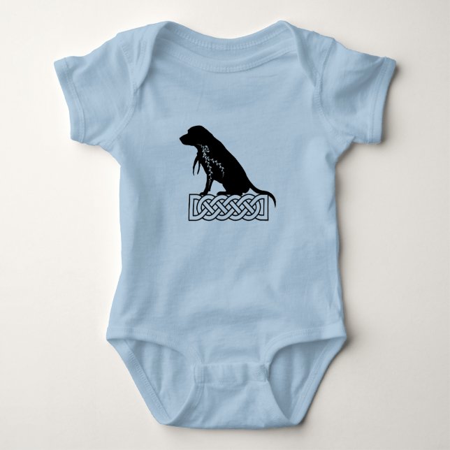 Loki's Buddies: Beagle Mickey Black  Baby Bodysuit (Front)