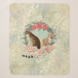 Loki's Buddies: Mika and Chidori Bengal Cats Sherpa Blanket