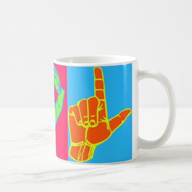 LOL ASL Sign Language Design Coffee Mug (Right)